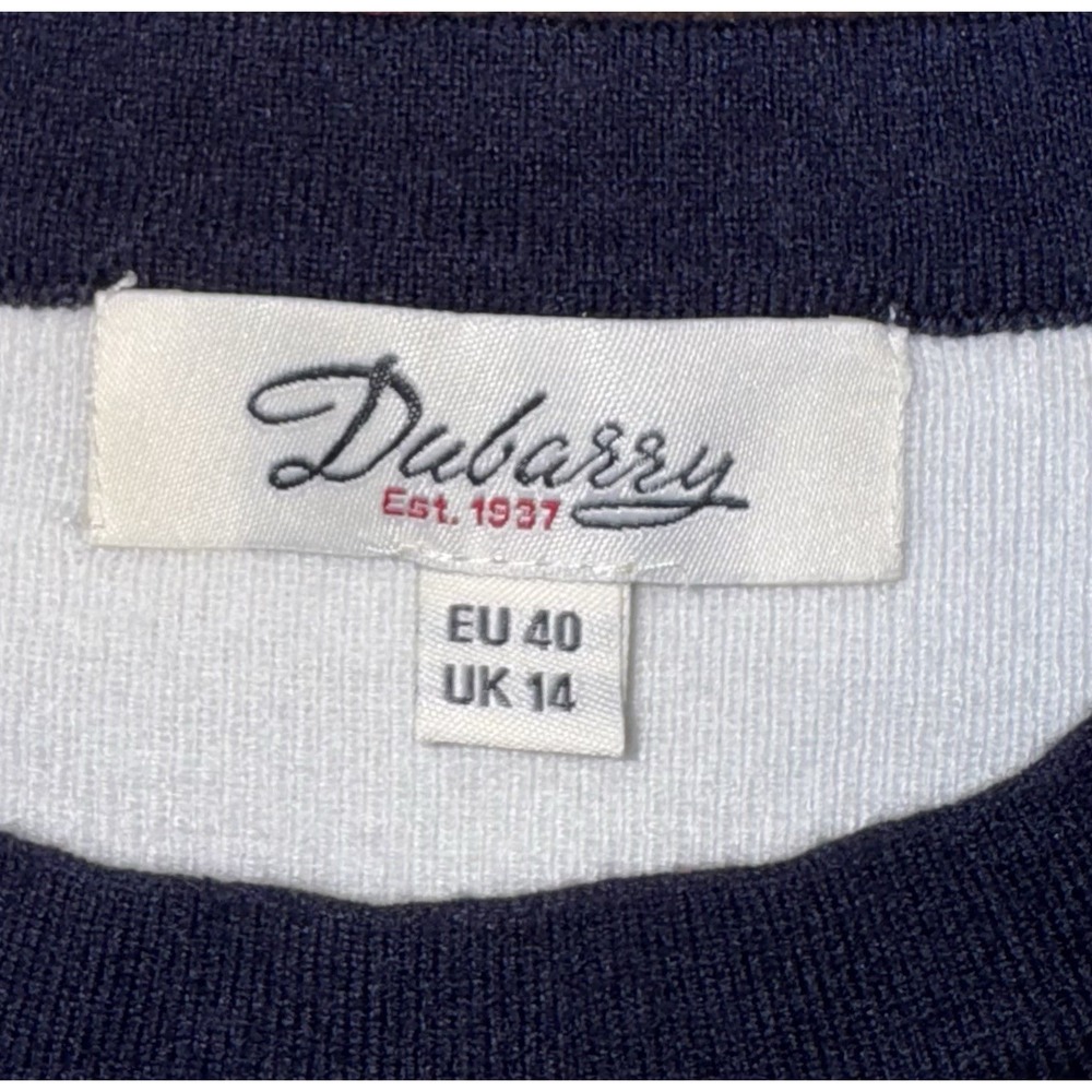 Dubarry of Ireland Tolka Woman's Sweater - White /Blue Stripes Sz EU 40/UK 14 - Picture 7 of 9